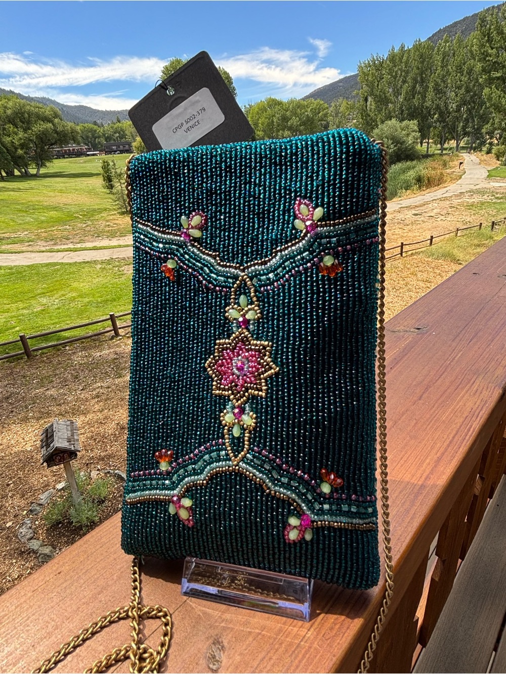 Mary Frances Venice teal Multicolor Beaded bag with Crossbody - Picture 4 of 17